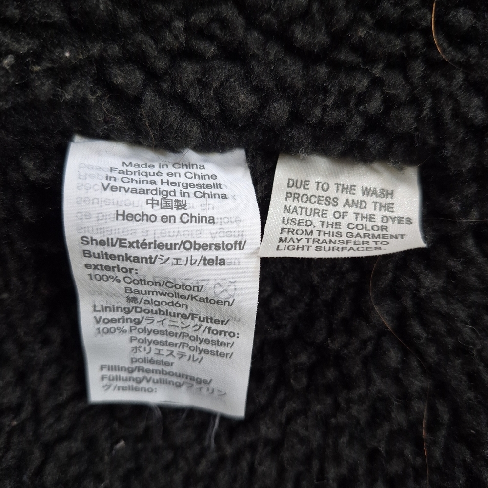 Madewell Sherpa Lined Black Denim Jacket See Measurements - Picture 4 of 11